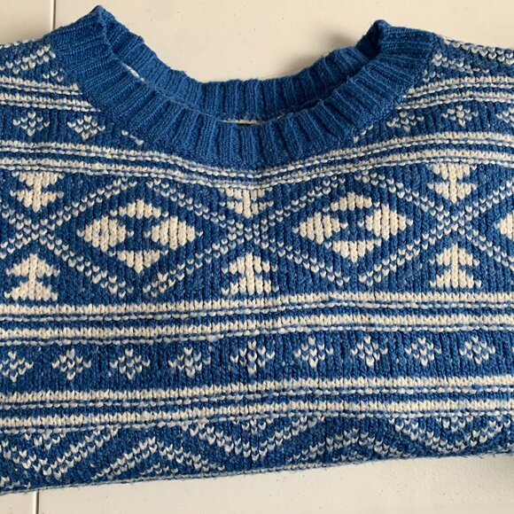 American Eagle Women’s Vintage Blue & White Sweater – XL (Y2K Green Label) - Picture 7 of 13